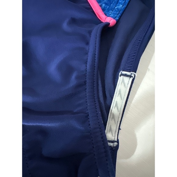 Speedo Kids Swimsuit XS Navy Blue Pink Blue Athletic One Piece Swim Wear - Picture 2 of 6